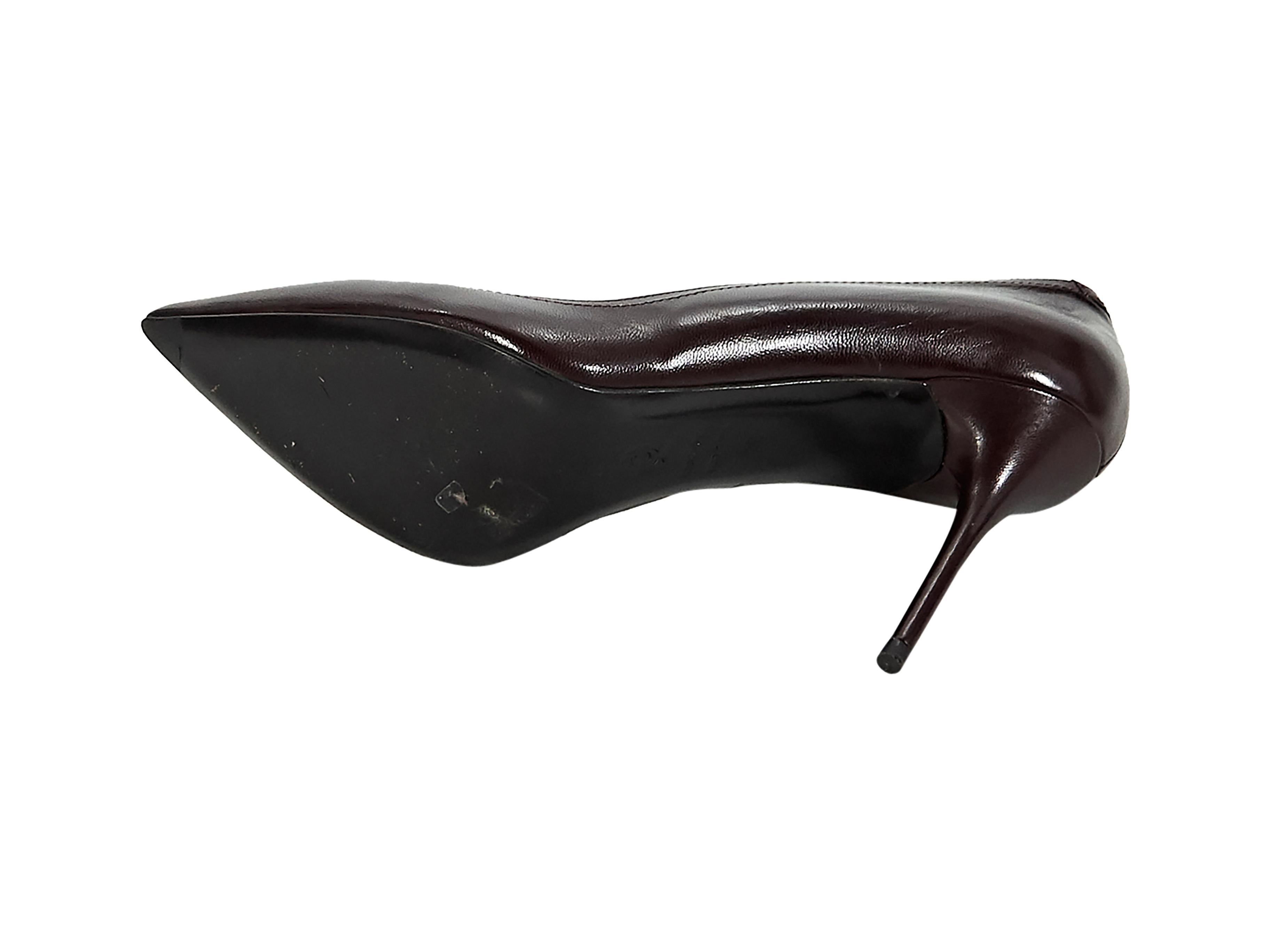 Burgundy Alexander McQueen Leather Pumps In Good Condition In New York, NY