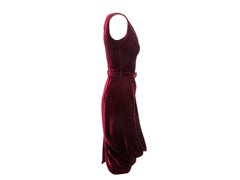Burgundy Alexander McQueen Velvet Belted Dress