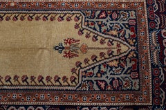 Burgundy and Beige Handmade Wool Turkish Old Anatolian Konya Distressed Rug