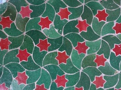 Burgundy and Green Moroccan Mosaic Table