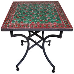 Burgundy and Green Moroccan Mosaic Table