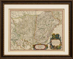 Burgundy Antique Blaeu Atlas Map of Burgundy and Franche-Comté, 1642