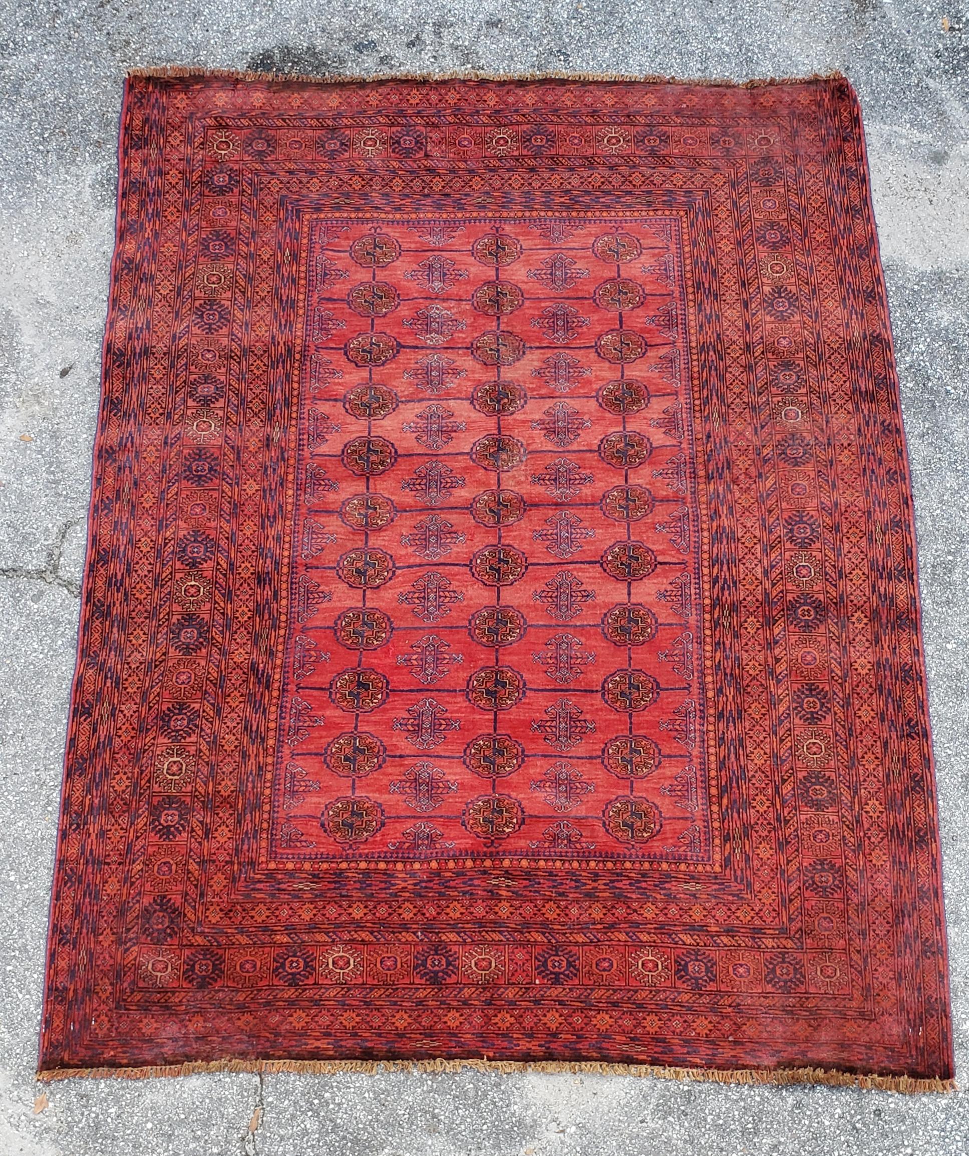 Burgundy Area Rug from Afghanistan, Colorful / 005 In New Condition For Sale In Orlando, FL