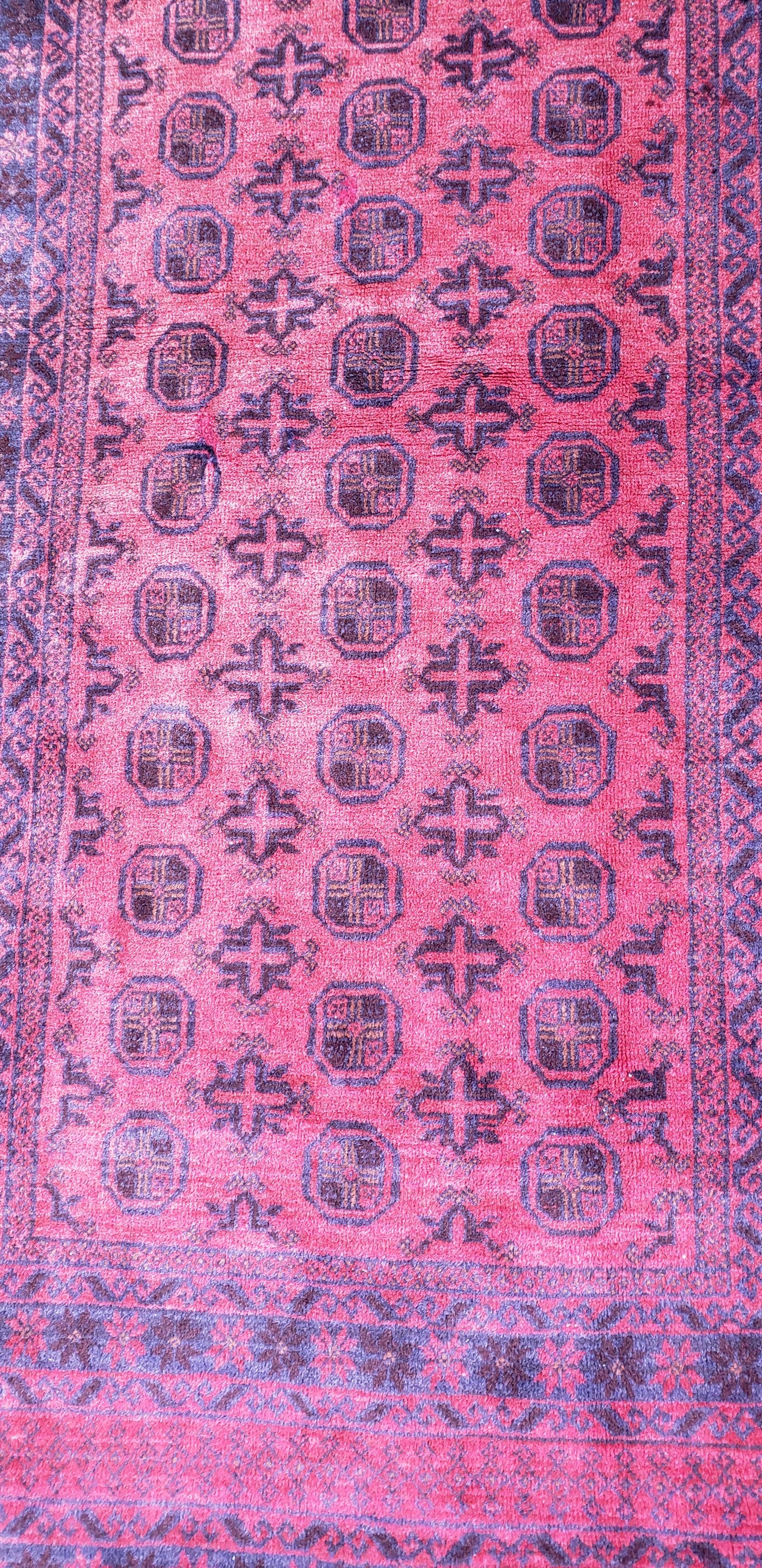 Burgundy Area Rug From Afghanistan, Colorful / 033 In New Condition For Sale In Orlando, FL