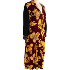 Burgundy & Black Embellished V-Neck Dress