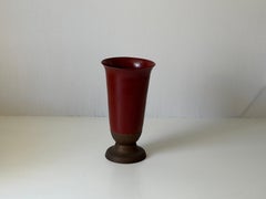 Burgundy Brass Umbrella Holder, 1960s, Italy