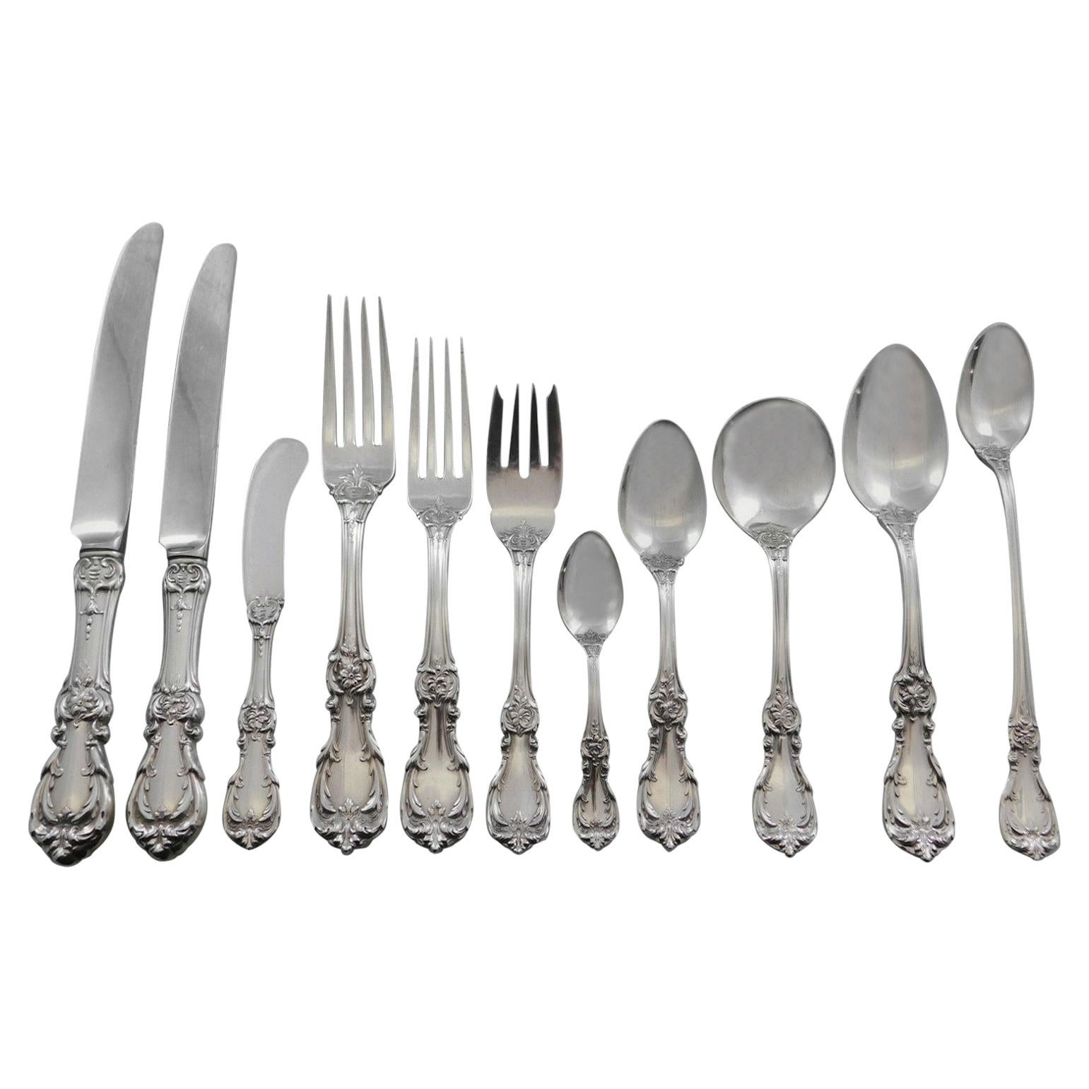 Burgundy von Reed & Barton Sterlingsilber-Besteck-Set 12 Service 150 Teile Abendessen im Angebot