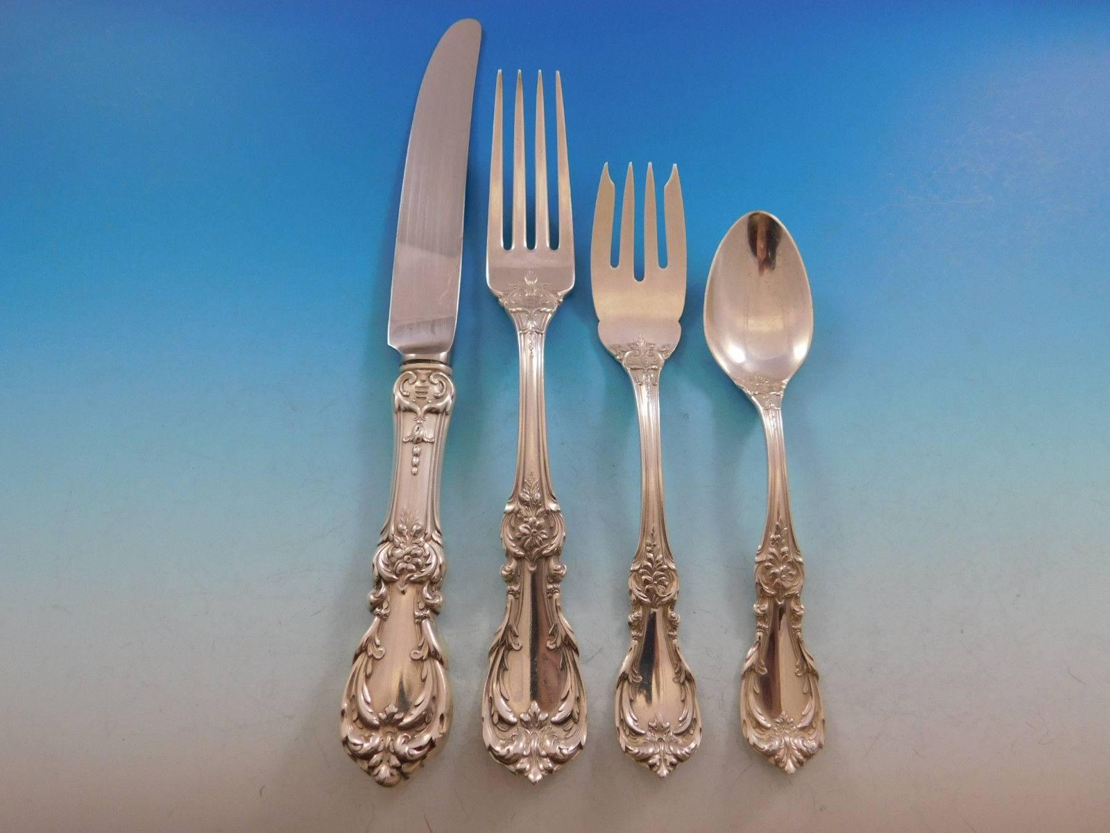 Burgundy by Reed & Barton Sterling Silver Flatware Set 8 Service 44 pcs Dinner In Excellent Condition In Big Bend, WI
