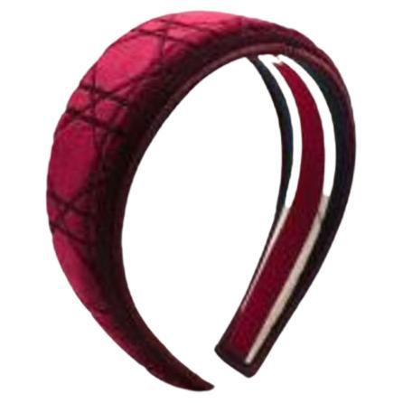 burgundy Cannage velvet headband For Sale