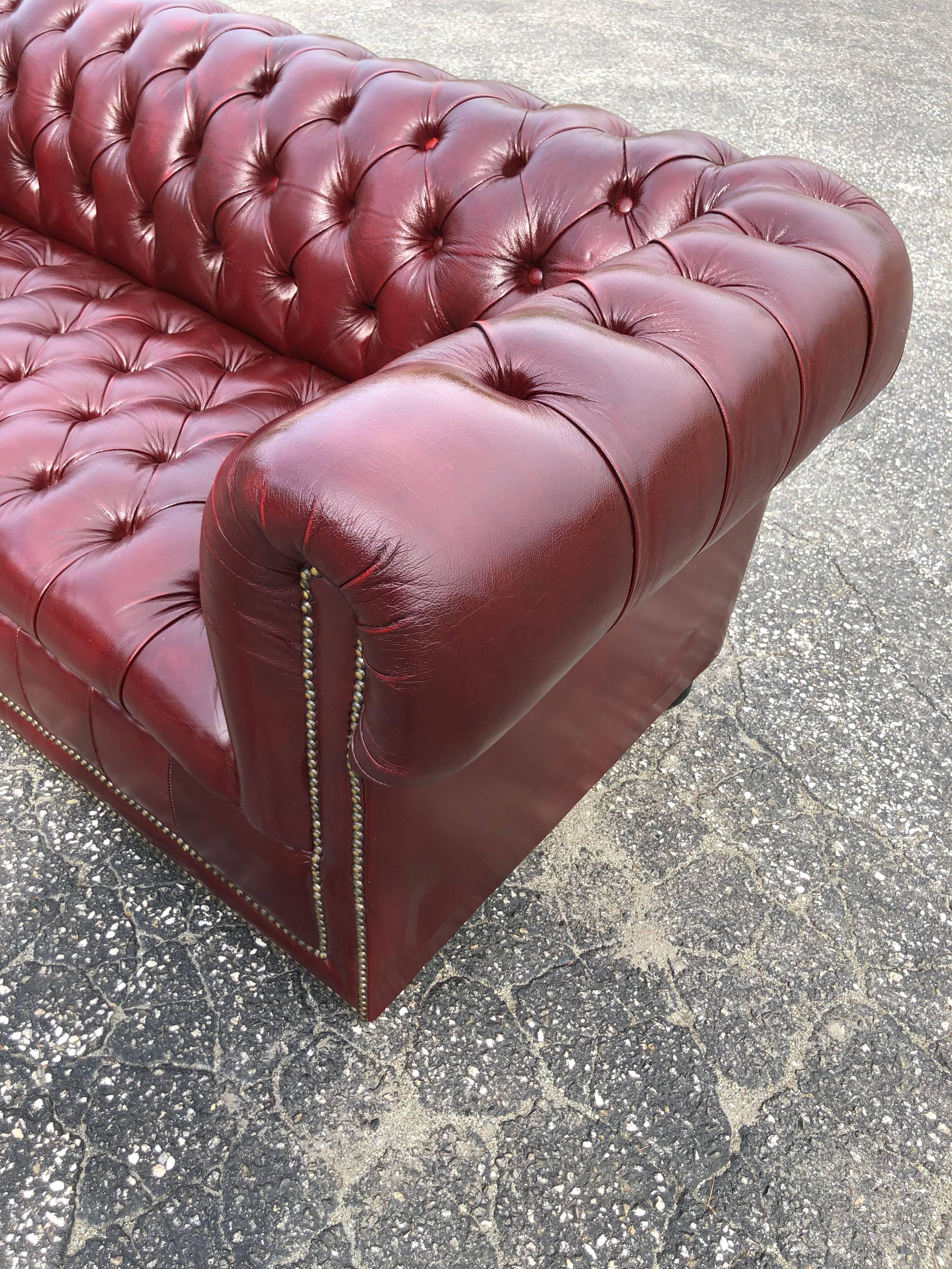 Contemporary Burgundy Chesterfield Sofa