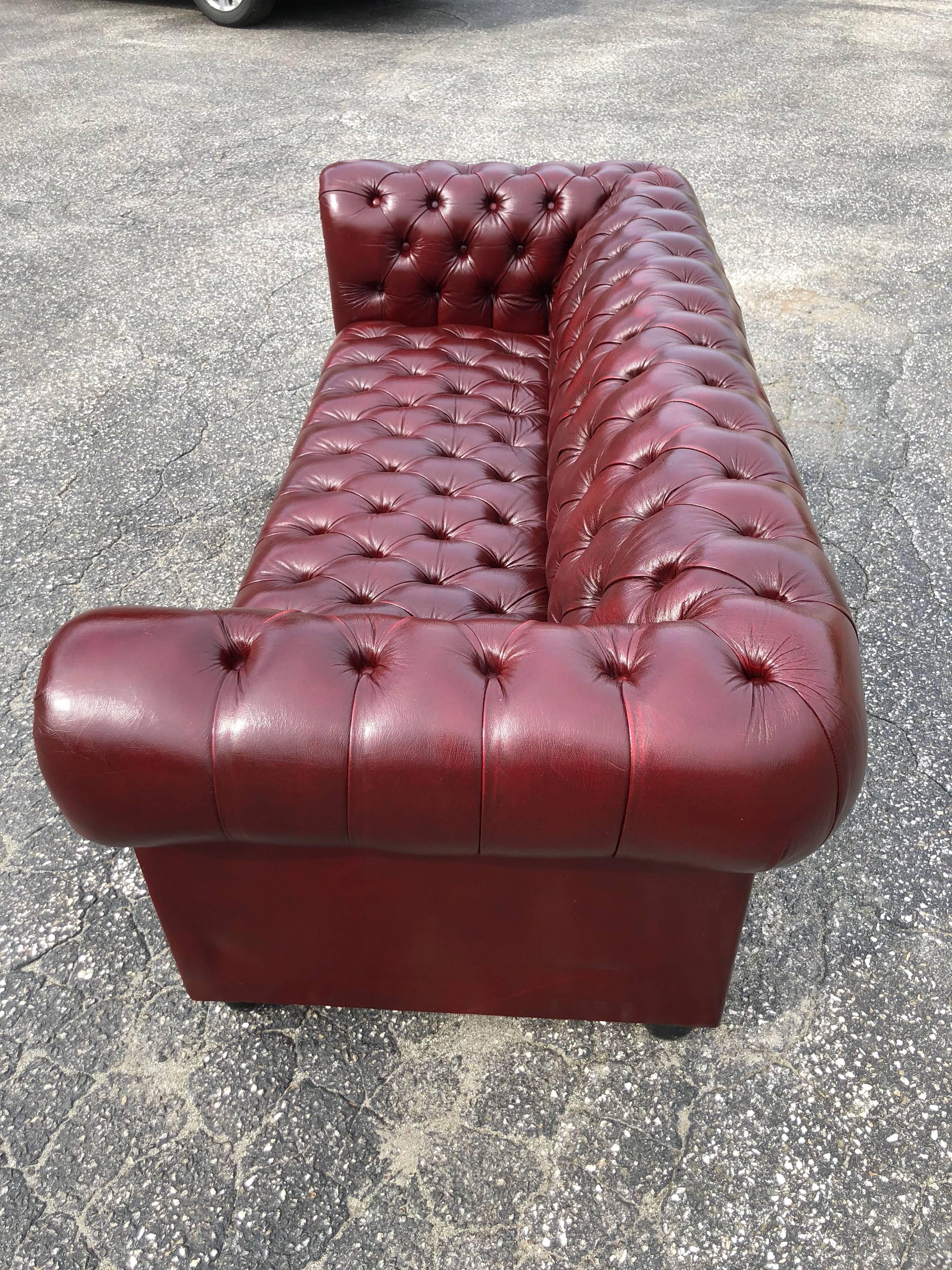 Burgundy Chesterfield Sofa 1