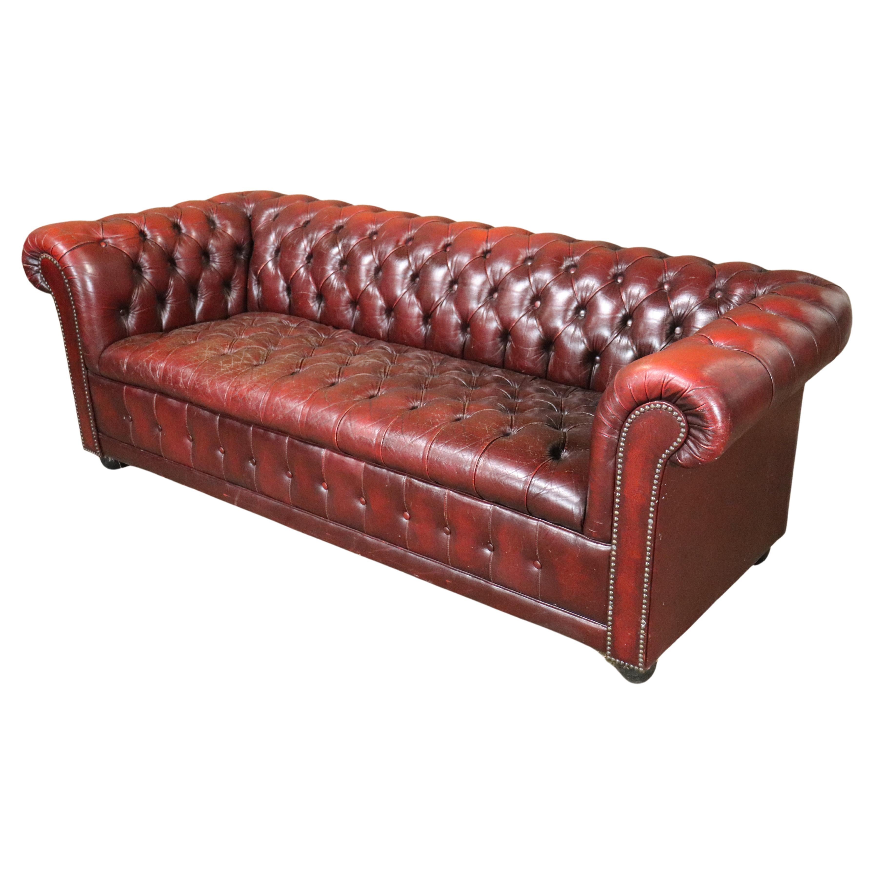Burgundy Chesterfield Sofa For Sale