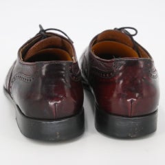 Burgundy Classic Men's Brogue Leather Dress Formal Shoes