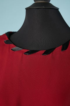 Burgundy cocktail dress with leather belt Valentino Miss V NEW with tag