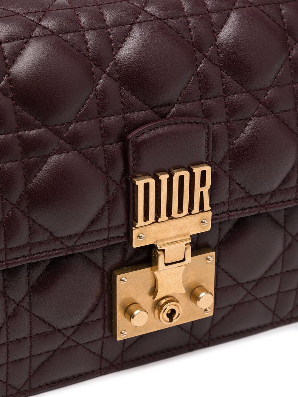 Launched in 2017 under the creative direction of Maria Grazia-Chiuri, the Dioraddict bag is the new it-bag from Dior. Featuring the signature Dior logo in bold lettering, single flap and chain for your every day use. The bag elegantly opens to