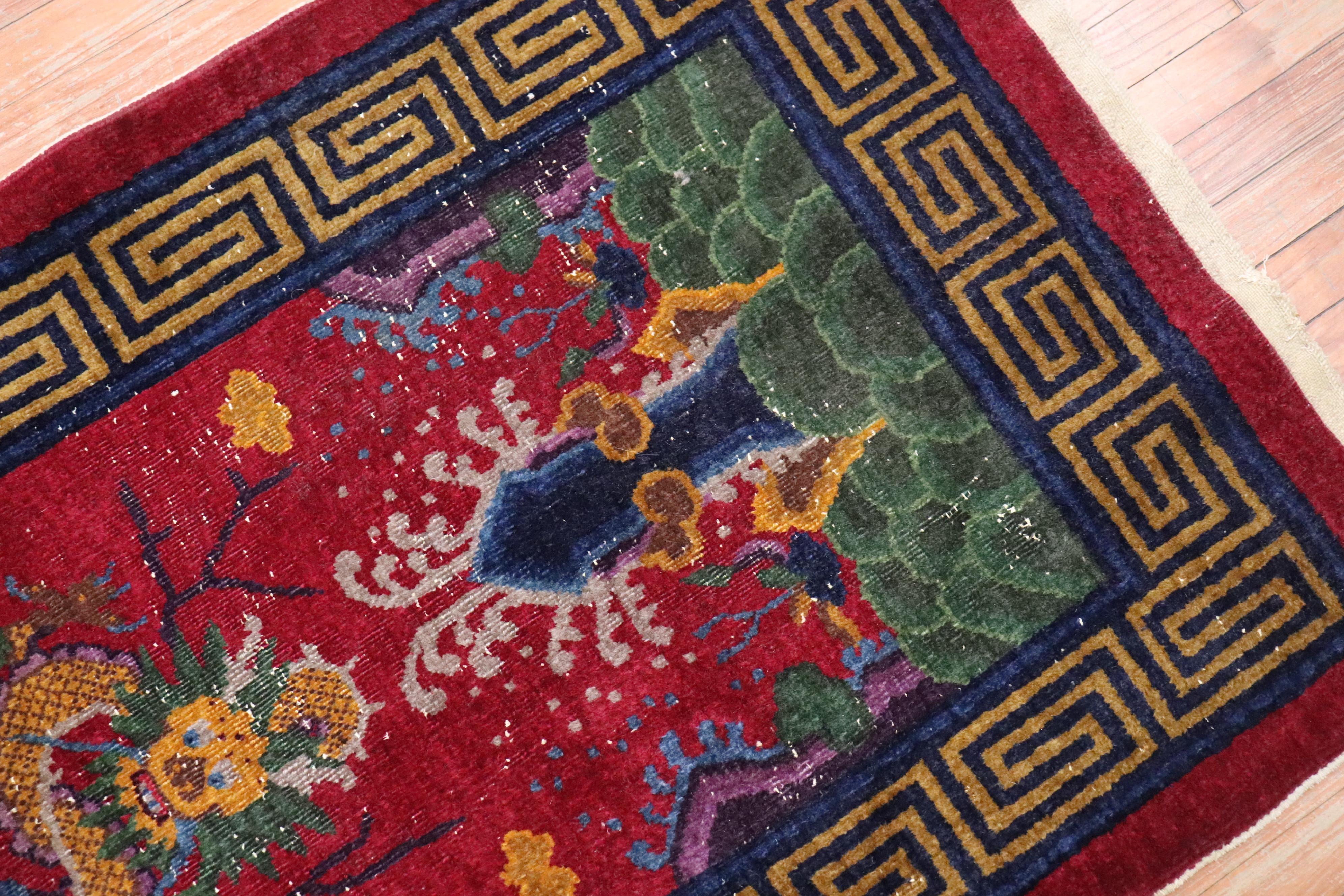 Burgundy Dragon Chinese Scatter Size Rug 4