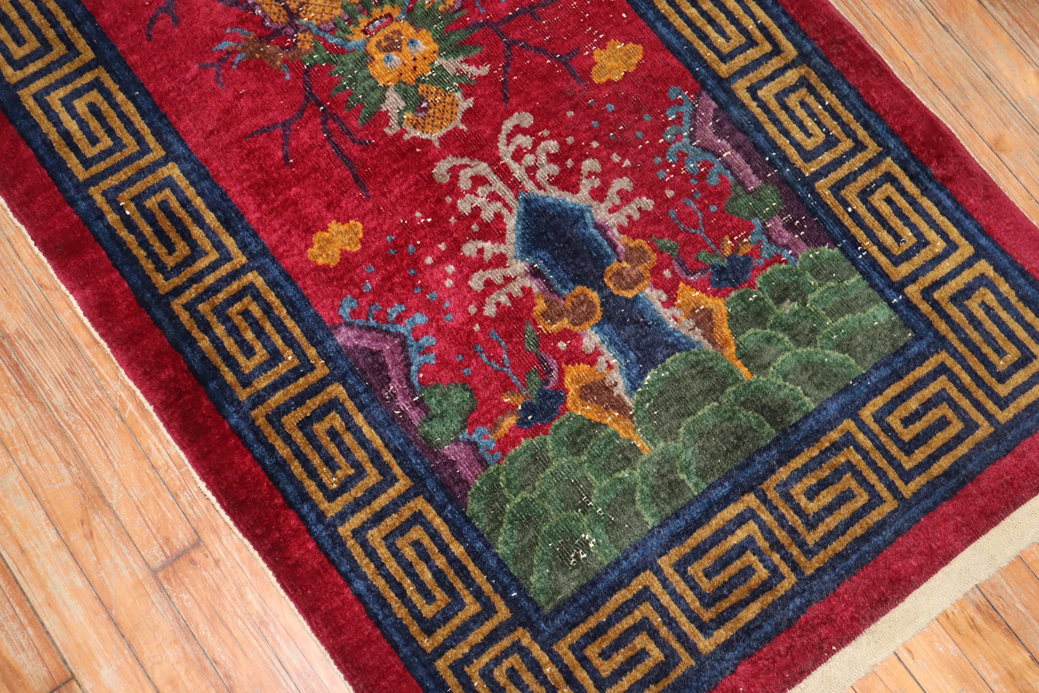 Tang Burgundy Dragon Chinese Scatter Size Rug