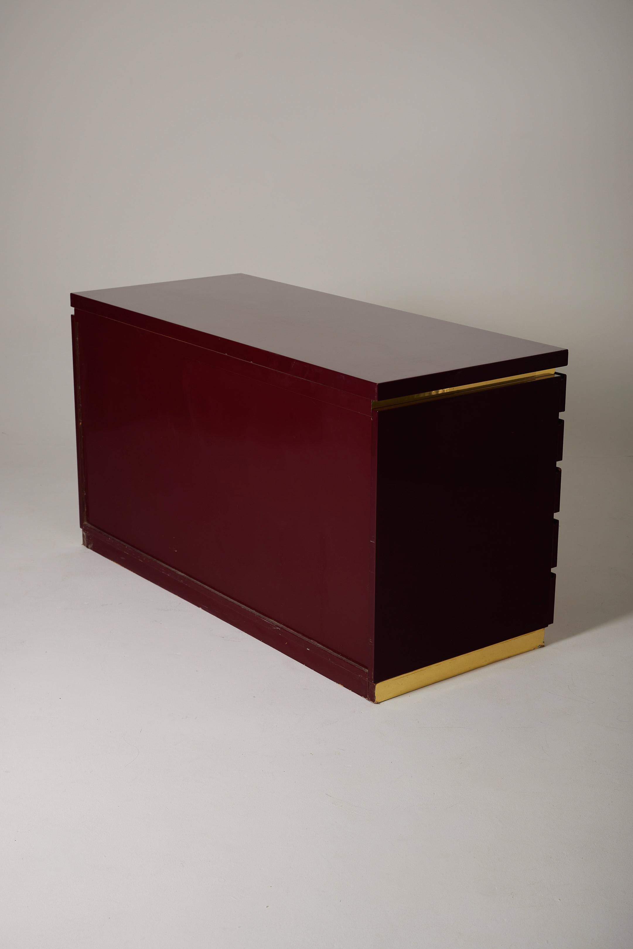  Burgundy dresser by Jean Claude Mahey For Sale 5