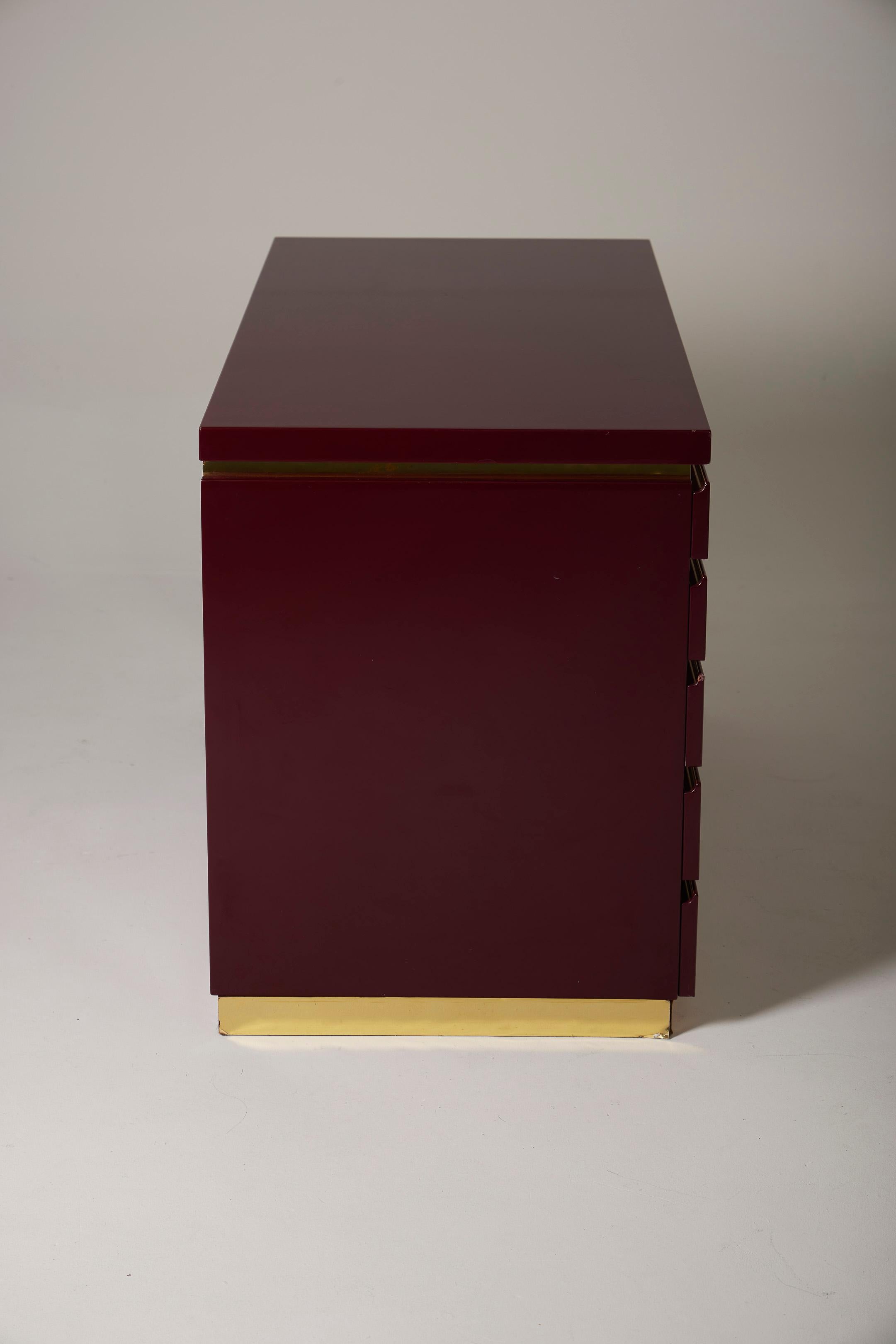  Burgundy dresser by Jean Claude Mahey For Sale 6