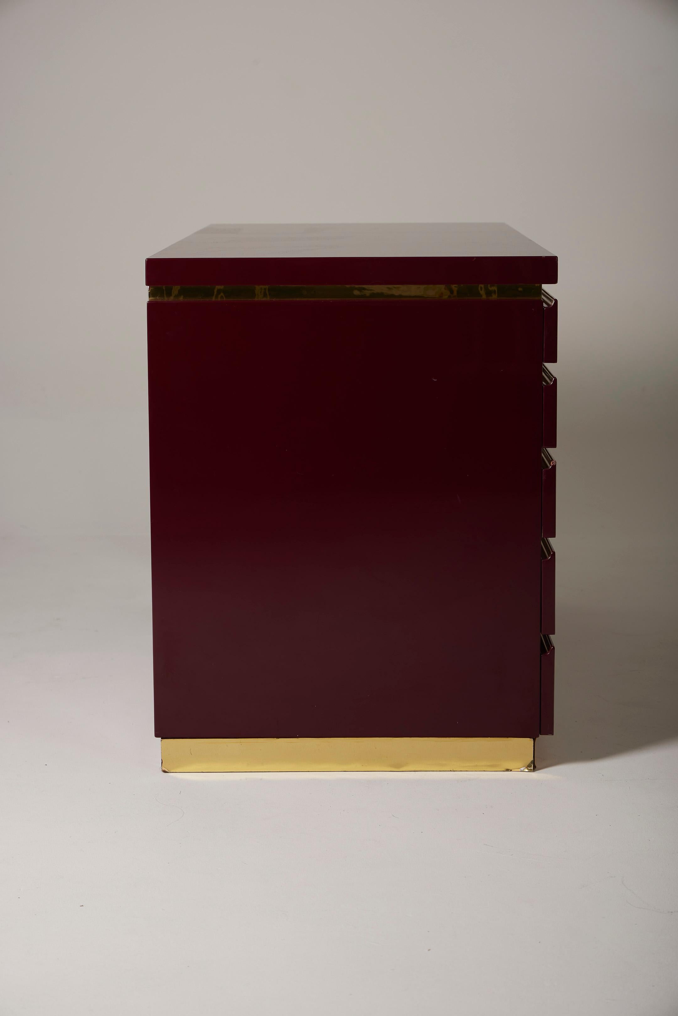  Burgundy dresser by Jean Claude Mahey For Sale 7