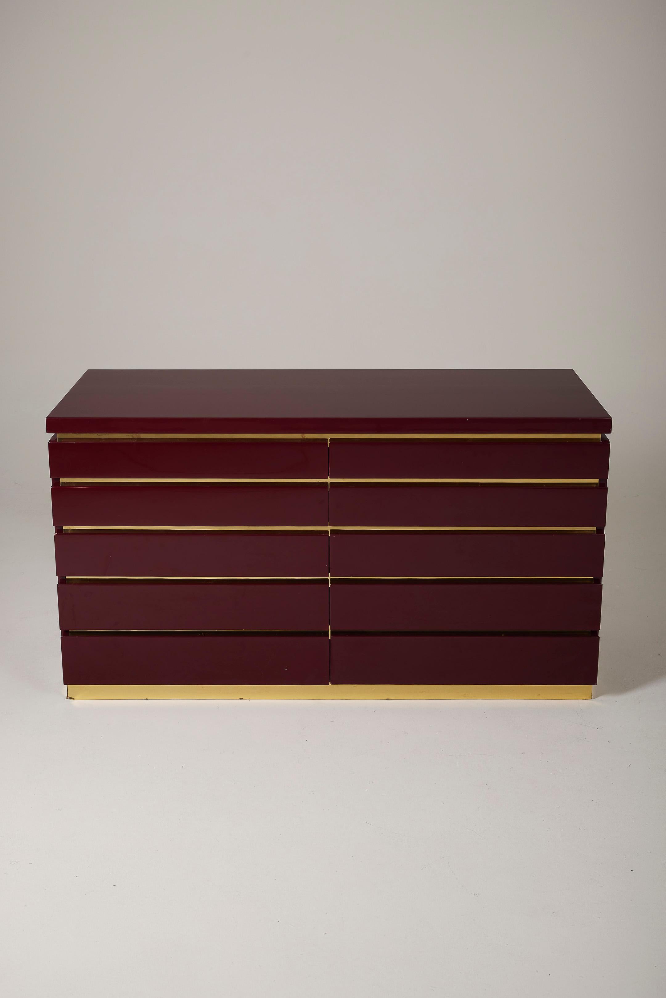  Burgundy dresser by Jean Claude Mahey For Sale 12