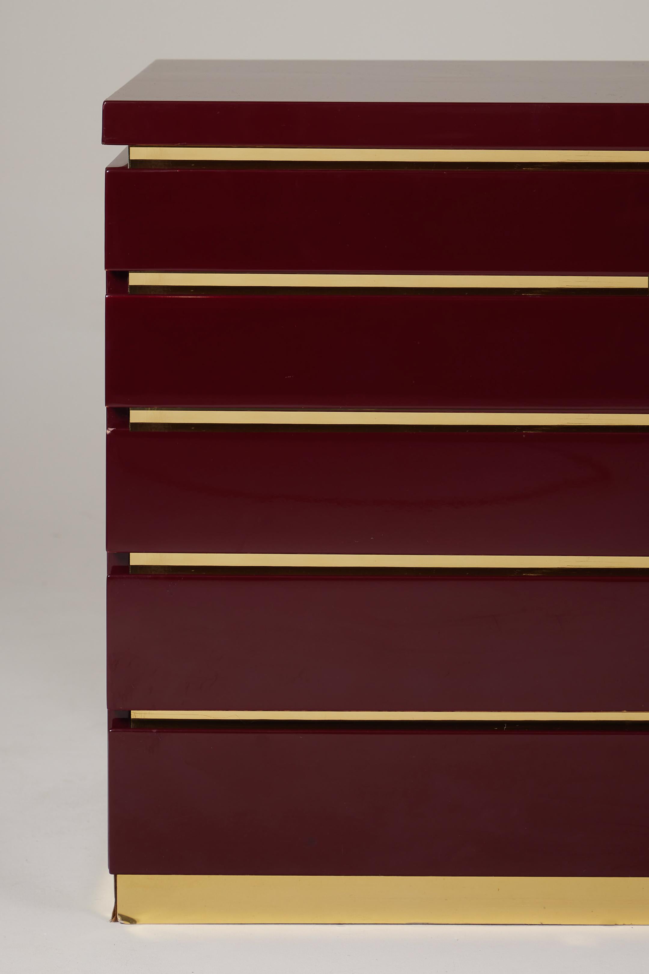  Burgundy dresser by Jean Claude Mahey For Sale 14
