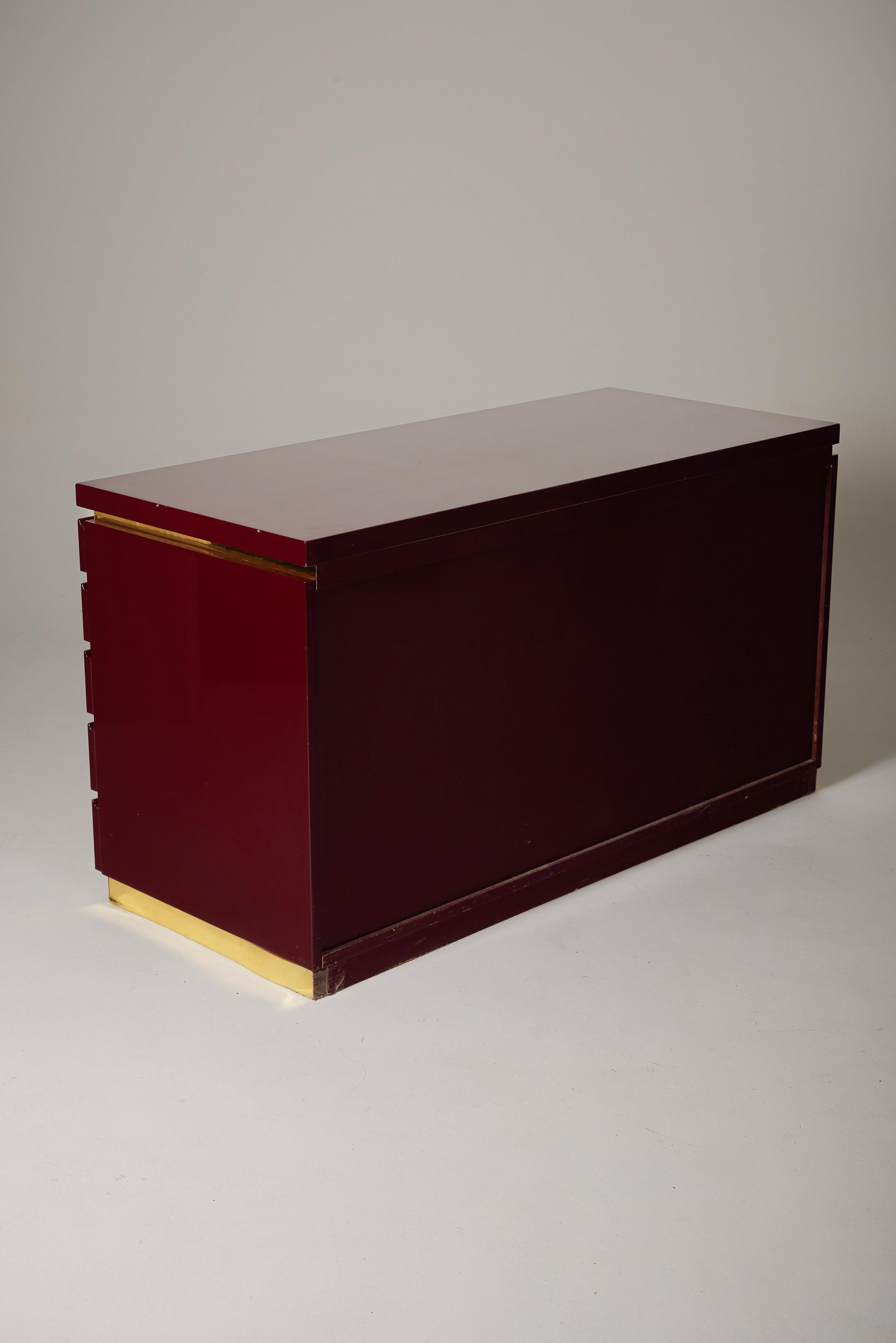  Burgundy dresser by Jean Claude Mahey For Sale 2