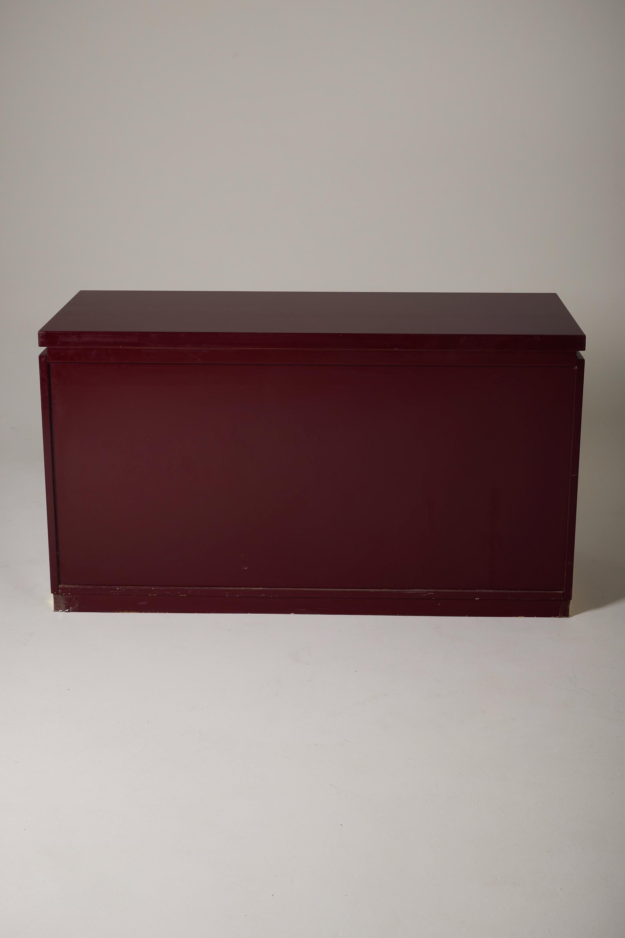  Burgundy dresser by Jean Claude Mahey For Sale 4