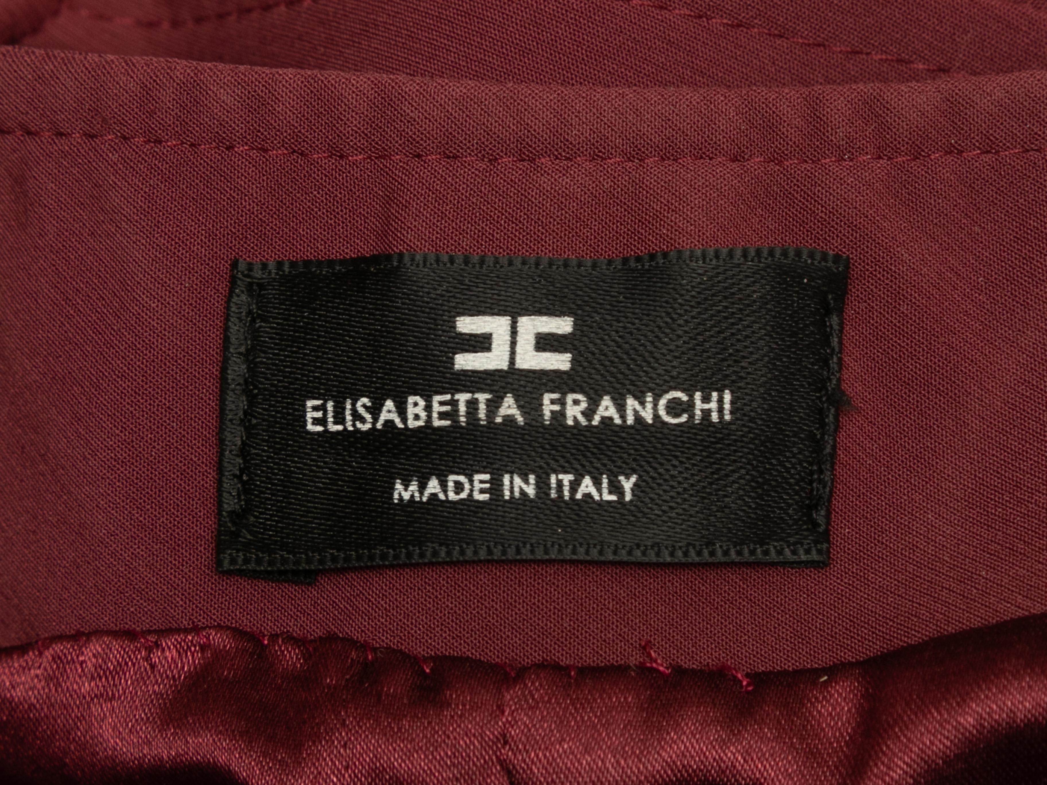 Burgundy Elisabetta Franchi Abito Patent Zip Dress Size IT 40 For Sale 1