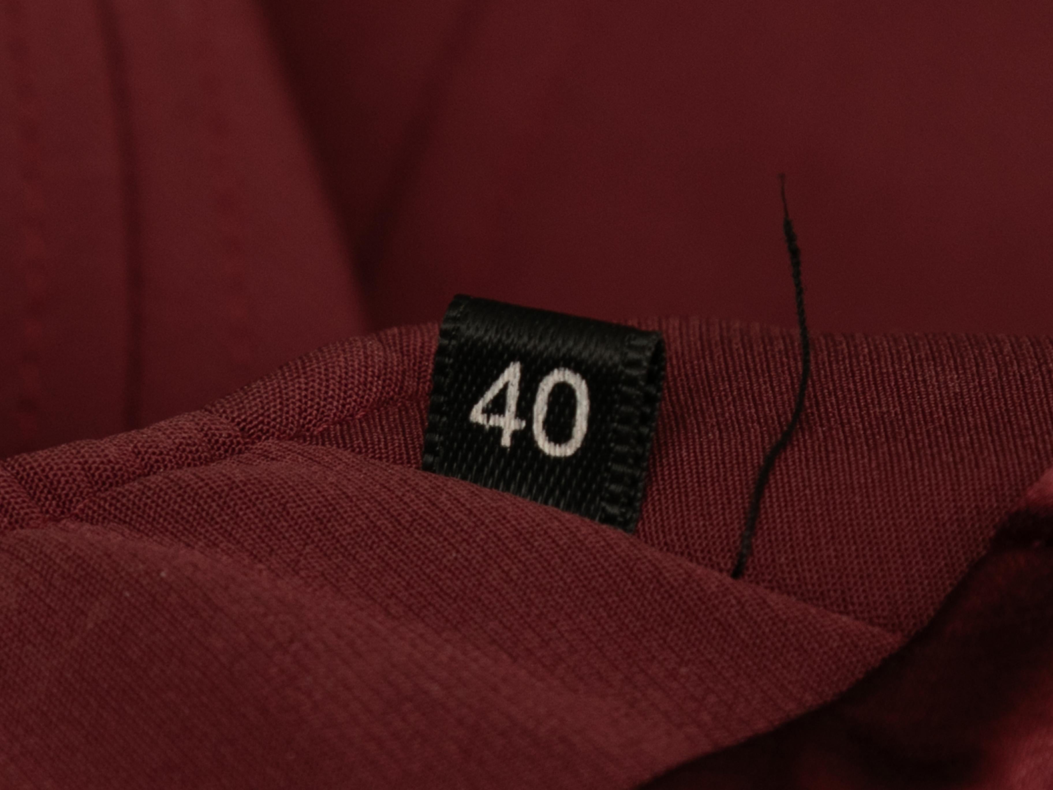 Burgundy Elisabetta Franchi Abito Patent Zip Dress Size IT 40 For Sale 2