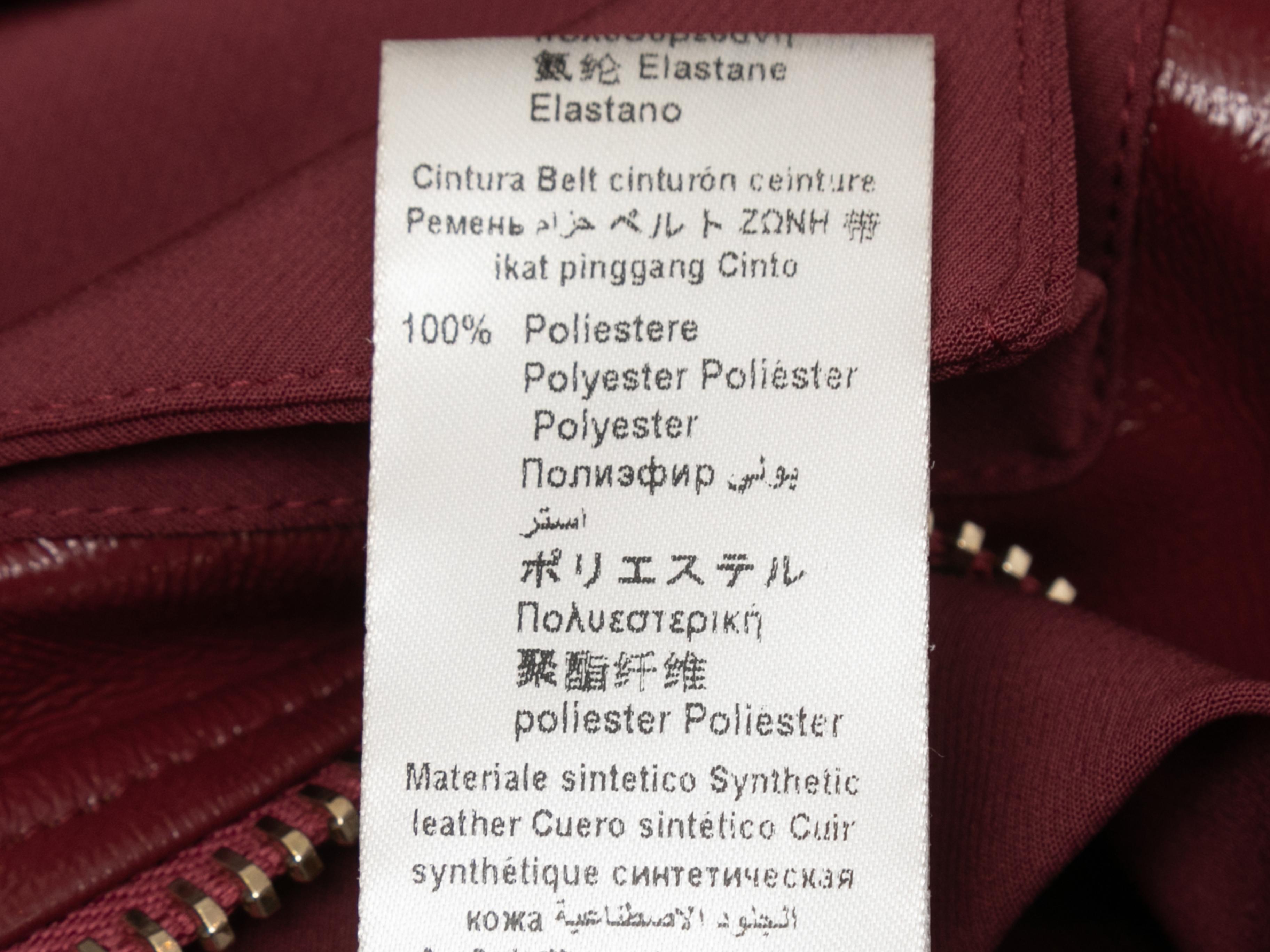 Burgundy Elisabetta Franchi Abito Patent Zip Dress Size IT 40 For Sale 4