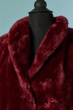 Abrigo de piel sintética burdeos de un solo pecho PIERRE CARDIN