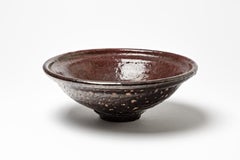 Coupe en céramique émaillée de Bourgogne par Gisèle Buthod-Garçon, circa 1980-1990