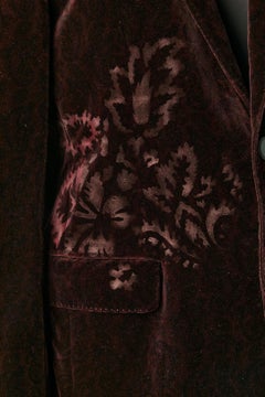 Burgunderfarbener handbemalter Samt-Einreiher ETRO Men