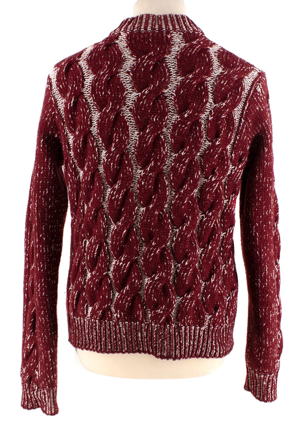 burgundy cable knit sweater