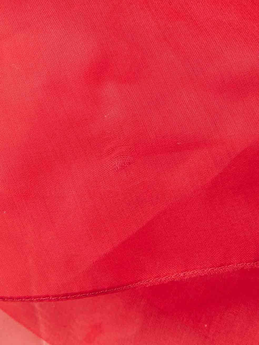 Rotes durchsichtiges Minikleid mit Lagenlook Größe L Damen im Angebot