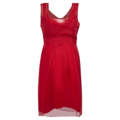 Red Sheer Layered Mini Dress Size L