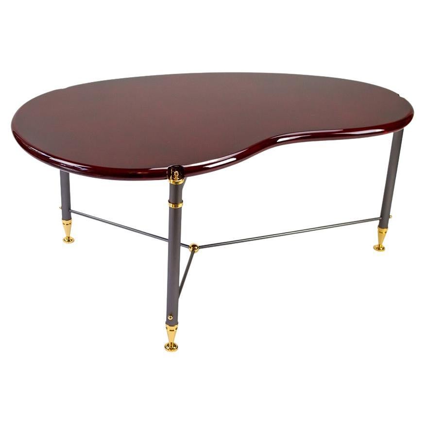 burgundy lacquered coffee table For Sale