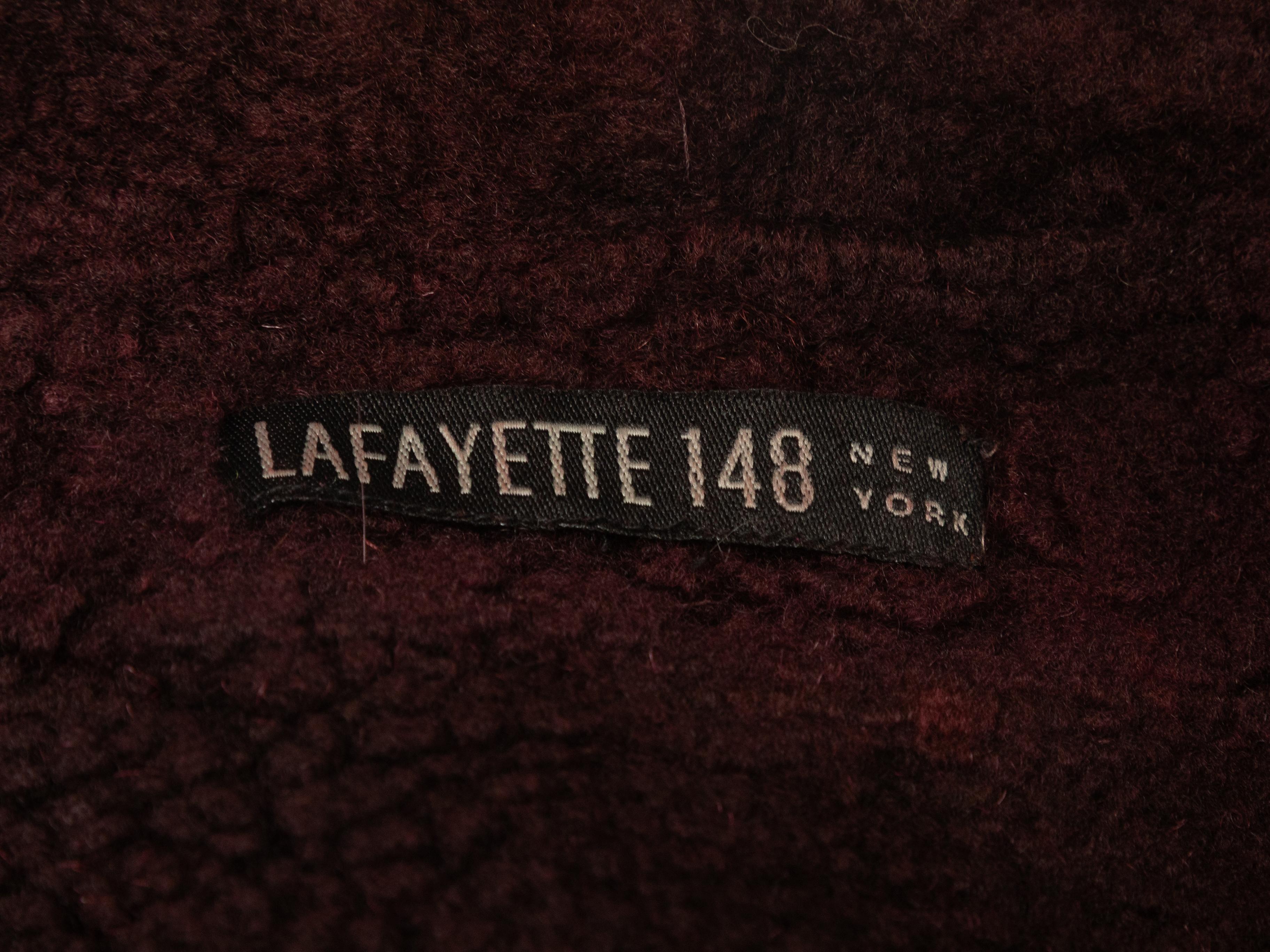 Burgundy Lafayette 148 Embellish Open Front Shearling Vest Size US S Bon état - En vente à New York, NY