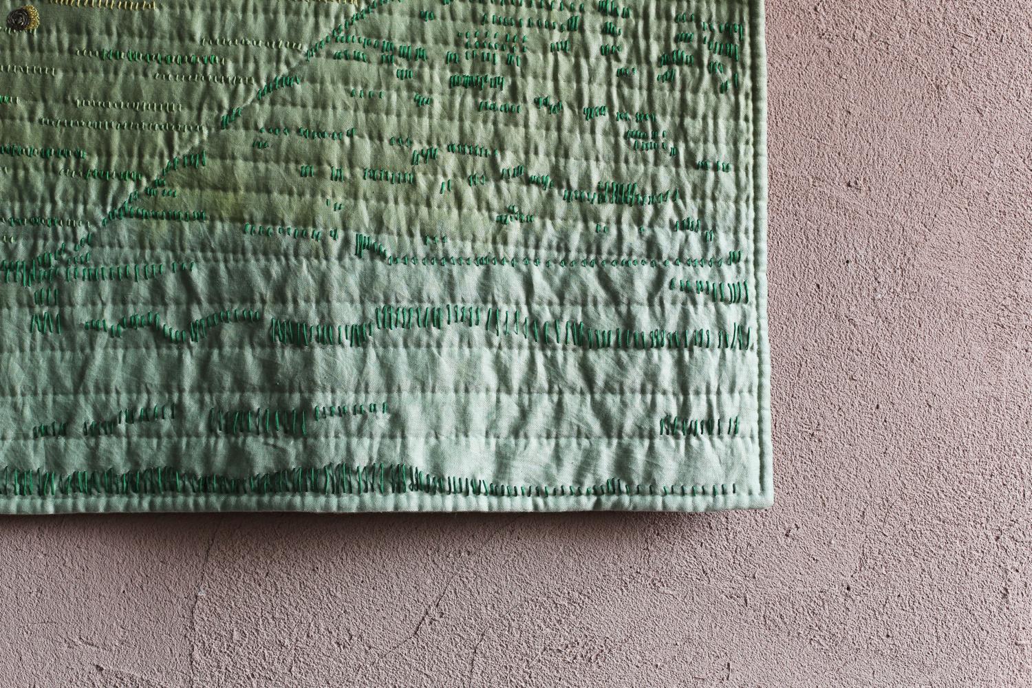 Quilted Burgundy landscape by Blue Tip Atelier For Sale