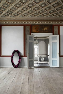 Burgundy Large Diamond Decorative Mirror