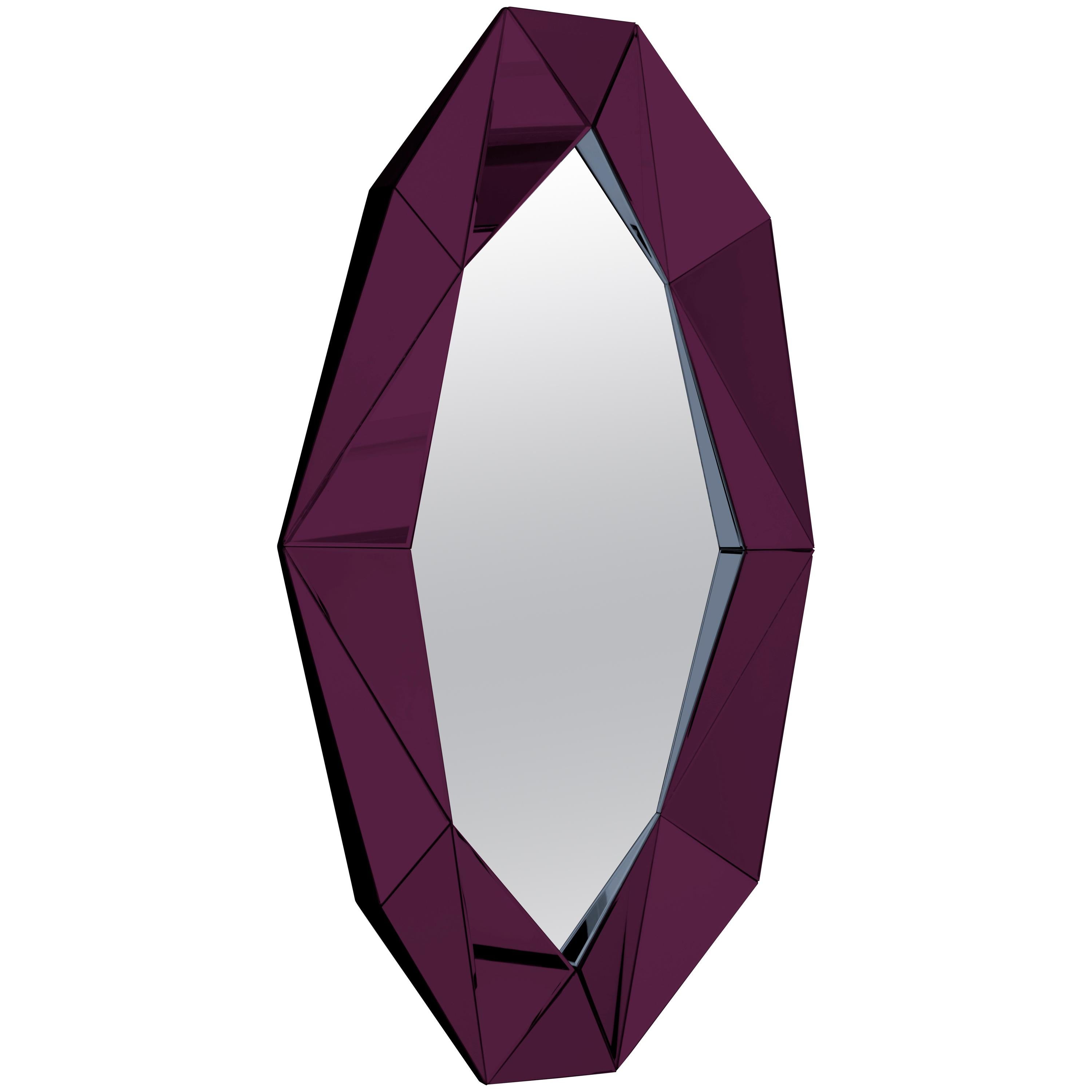 Burgundy Large Diamond Decorative Mirror