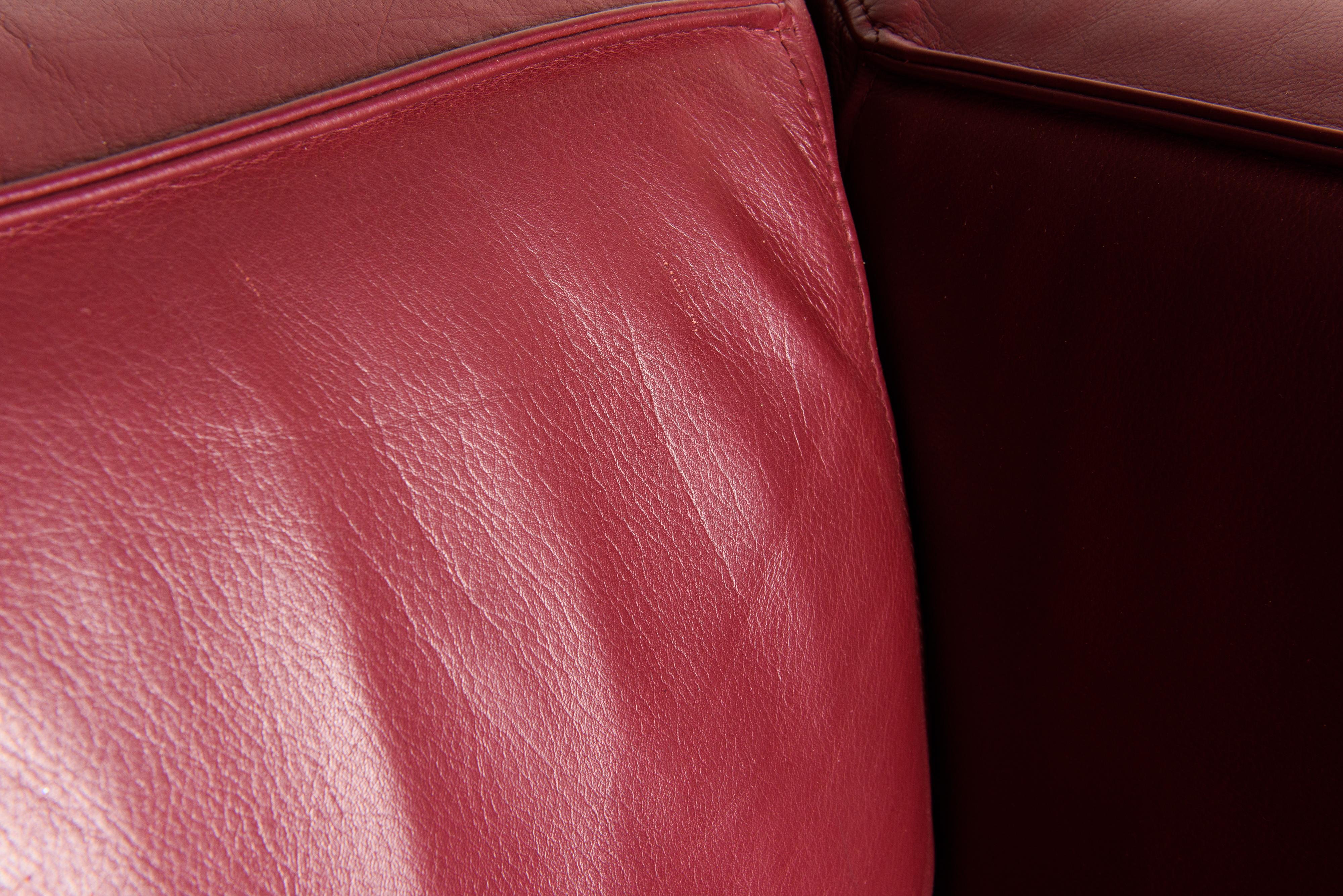 Burgundy Leather 'Blox' Club Chairs by Jehs + Laub for Cassina, 2002, Signed 5