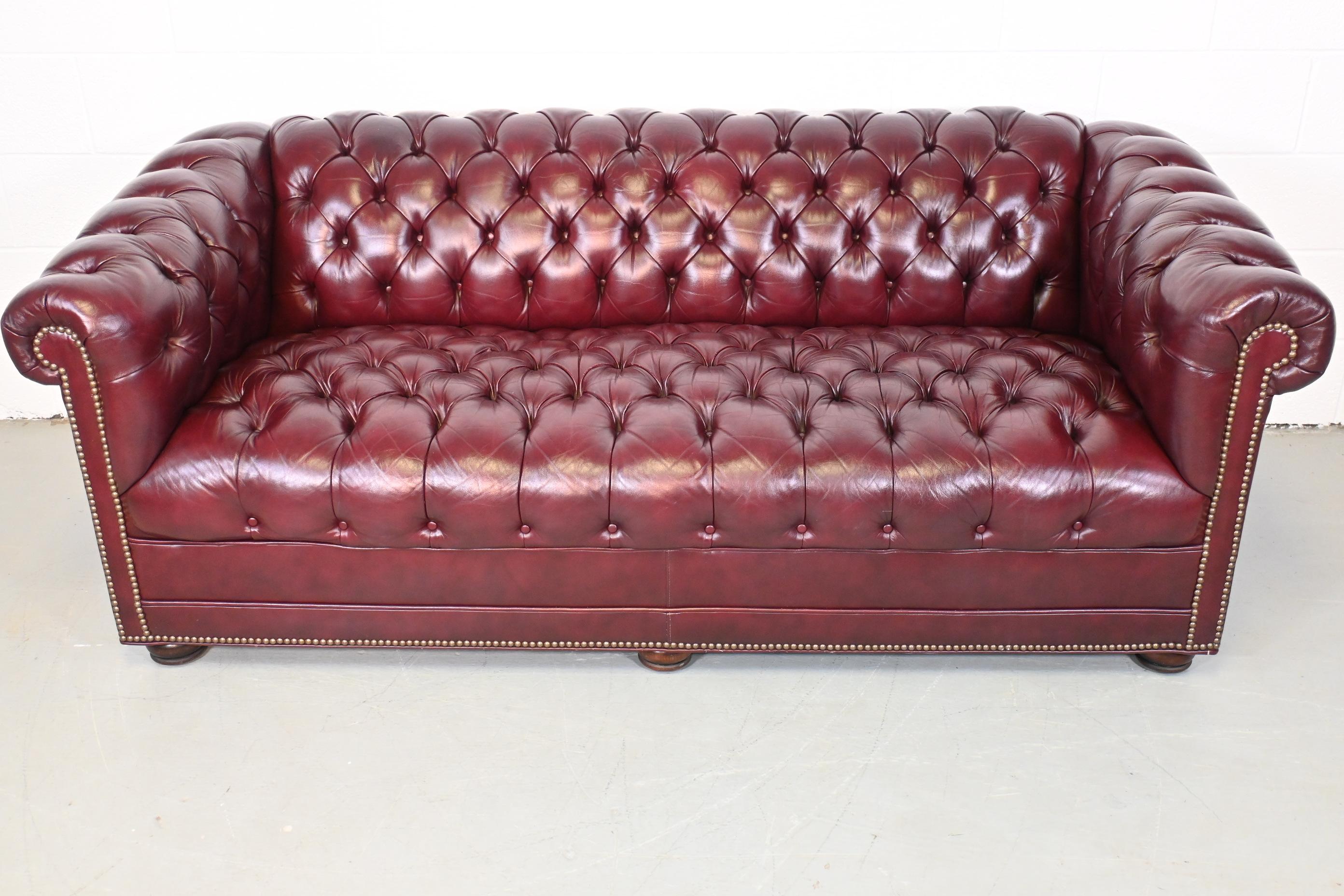 burgundy chesterfield sofa