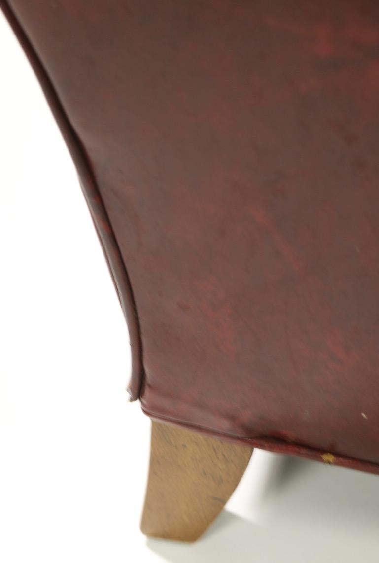 Burgundy Leather Lounge, Club Chair 2