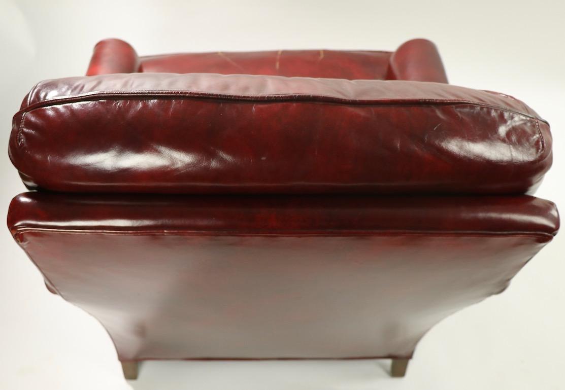 Burgundy Leather Lounge, Club Chair 3