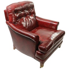 Vintage Burgundy Leather Lounge, Club Chair