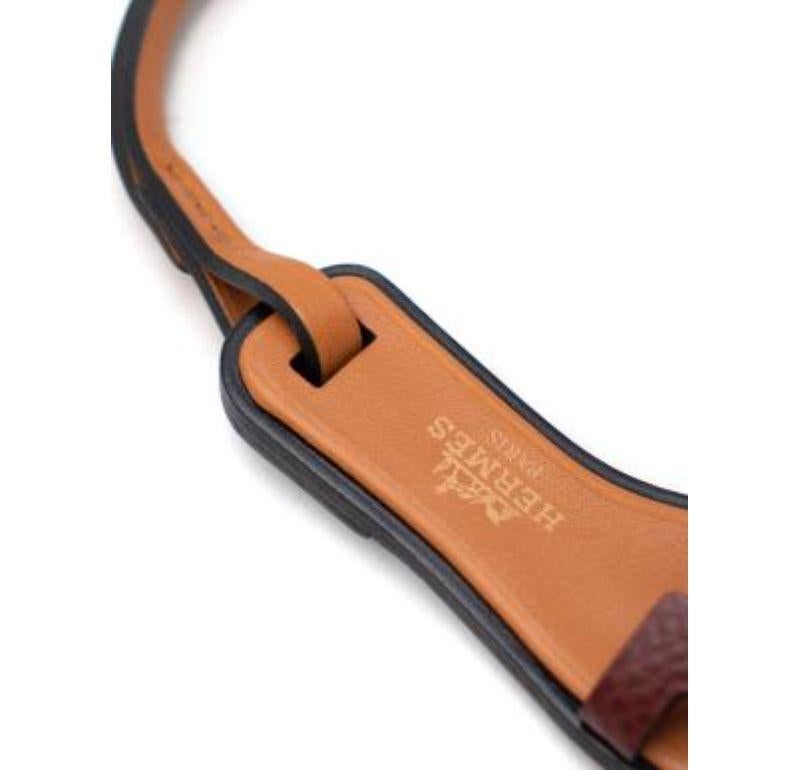 Orange Hermes Burgundy Leather Oran Nano Charm For Sale