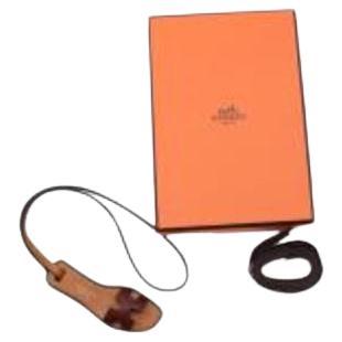 Hermes Burgundy Leather Oran Nano Charm For Sale