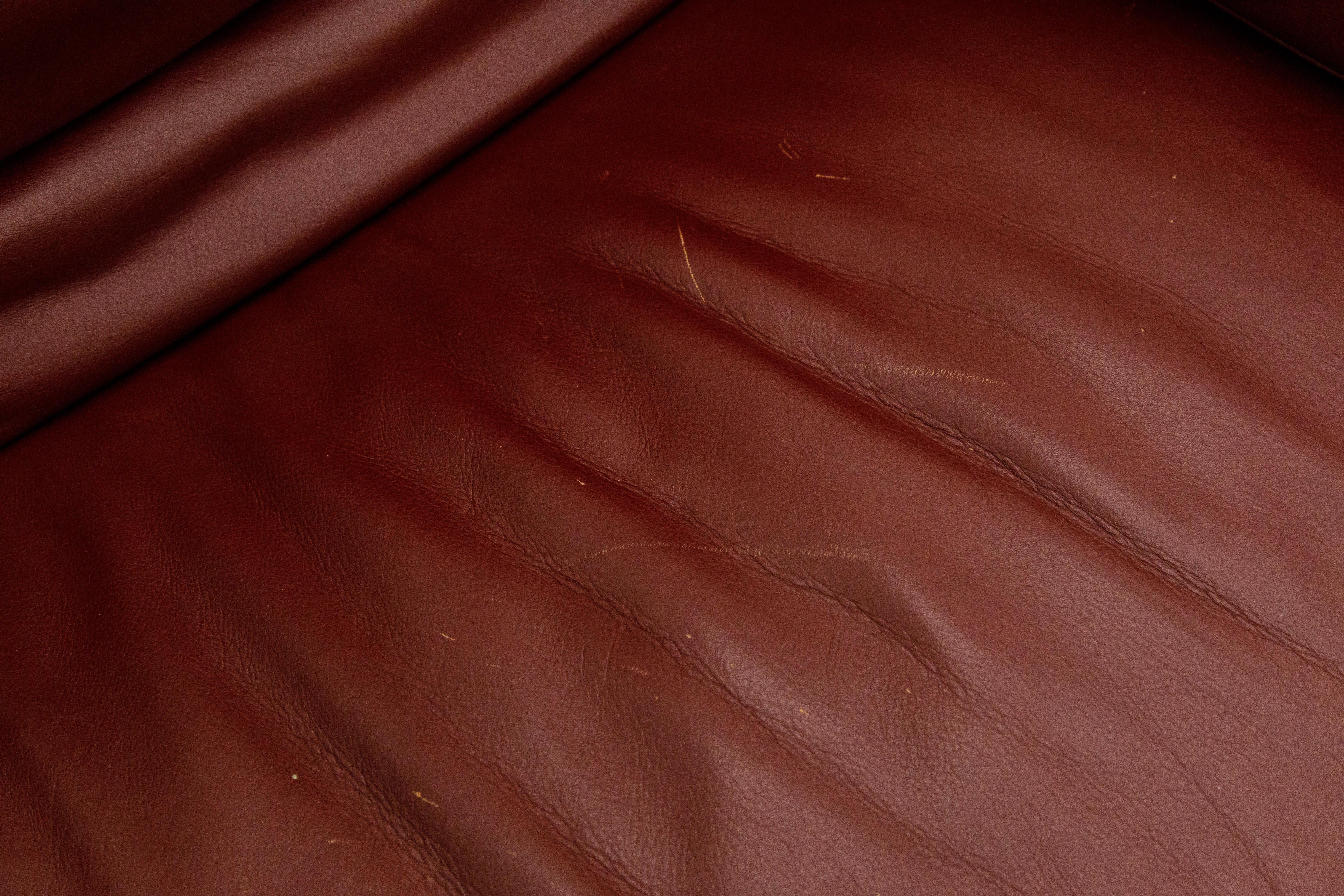 Burgundy Leather Sofa by Pierluigi Cerri for Poltrona Frau, c 1990, Signed  For Sale 6